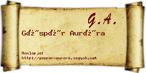 Gáspár Auróra névjegykártya